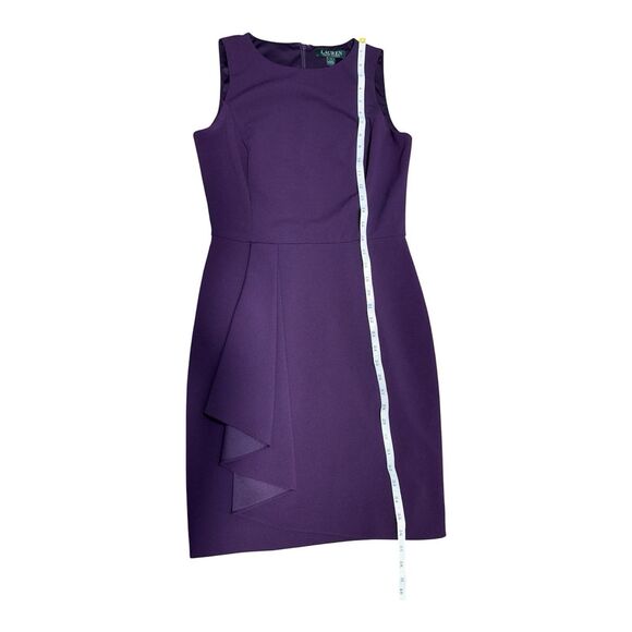 LAUREN RALPH LAUREN Women’s Purple Violet Waist Detail Dress Size 4 Elegant Fit - Picture 5 of 10